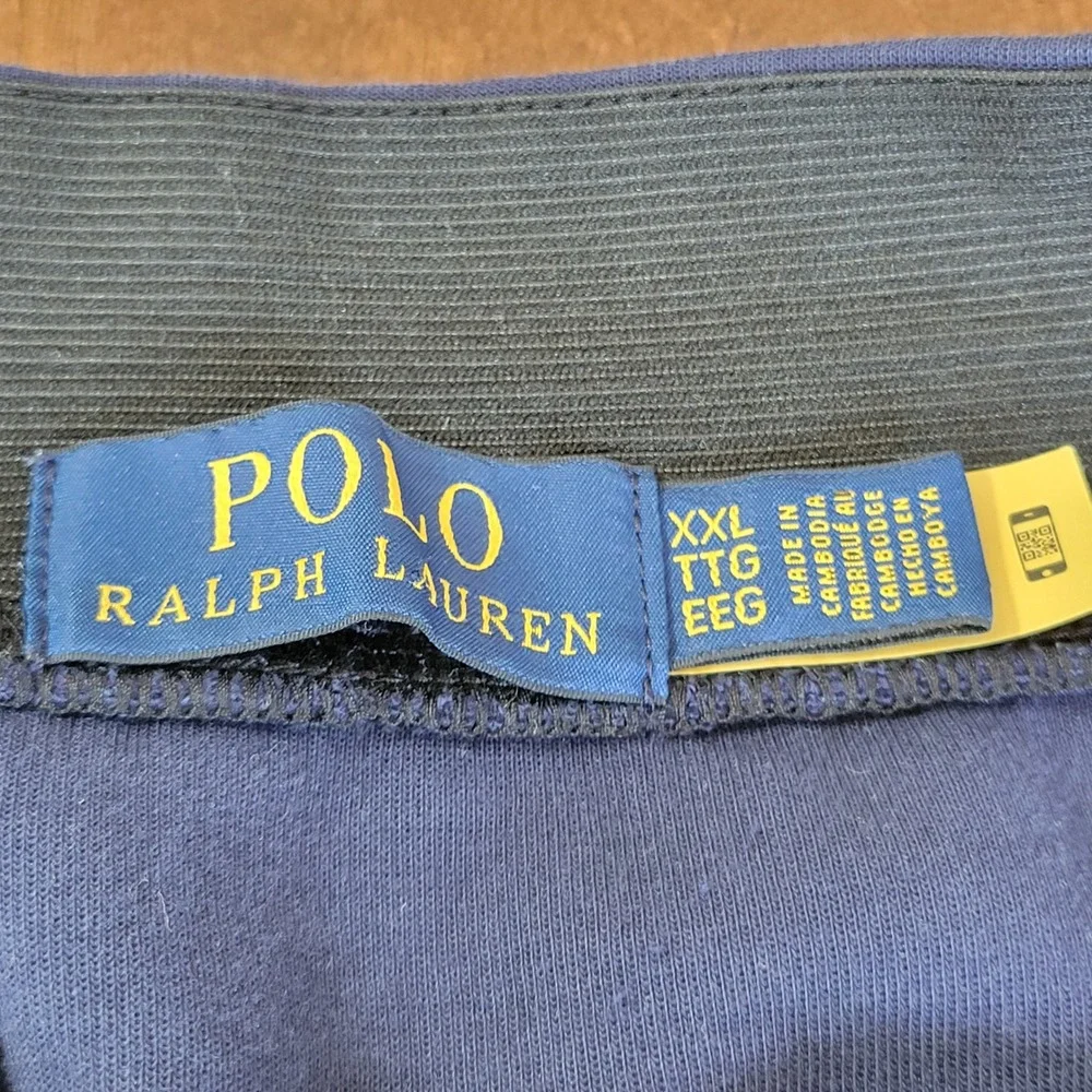 Polo Ralph Lauren USA 24 Refined Navy Double Knit Athletic Shorts Mens Size XXL